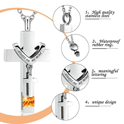 Fumete 5 Pcs Urn Necklaces for Ashes Cremation Keepsake - color: Champagne