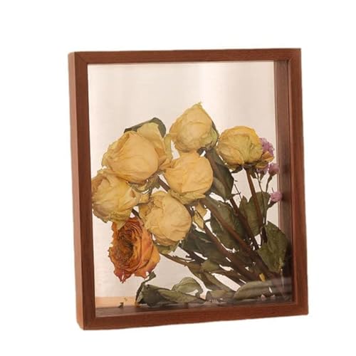JOSON 2 packsWooden Dried Flower Photo Frame Dried Flower Display Stand Decorative Floating Photo Frame (brown 4x6) - color: Brown-4x6