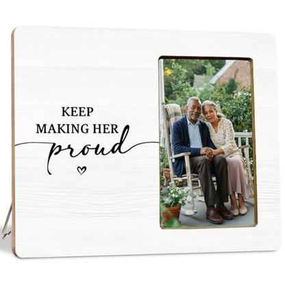 Memorial Gifts Picture Frame for Loss of Dad Grandpa Son, Sympathy Remembrance Gifts Frame for Loss of Papa, Keep Making Him Proud - color: Him