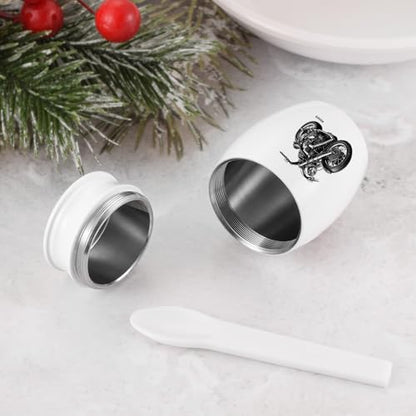 SOITIS Mini Urns Stainless Steel Decorative Cremation Keepsake for Ashes 1.57 Small Urns Memorial Ashes Urn with Black Motorcycle - Riding in Heaven
