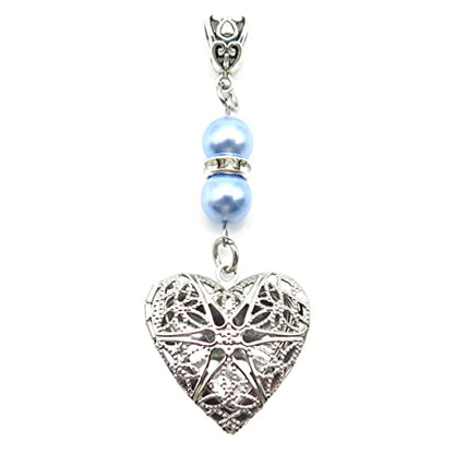 IDLAN Locket for Bouquet Charm Memorial Wedding Gift Bride Pendant Photo Keepsake Something Blue - style: Heart locket