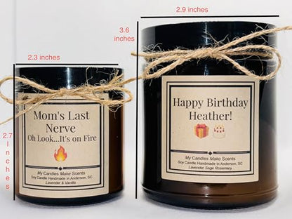| Personalized | Handcrafted Soy Candle | 4oz or 9oz Amber & Clear Jars| Many Scents to Choose from (Eucalyptus Spearmint)