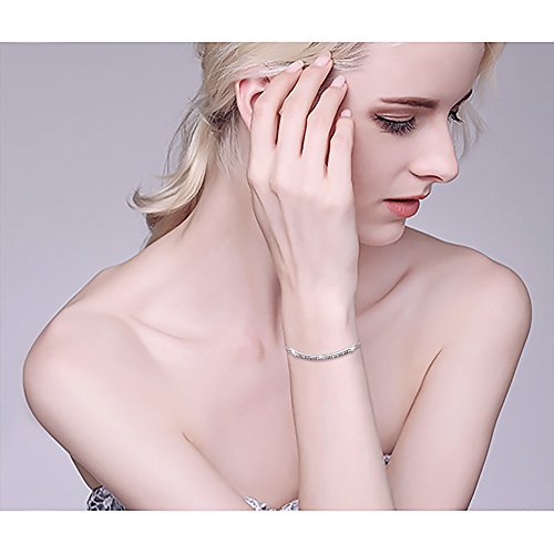 DAOCHONG Sterling Silver Bracelets for Women Engraved Message Mantra Bangle Bracelets Friend Encouragement Gift for Her - style: A-She believed she could so she did bracelet