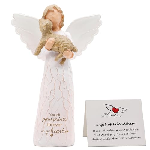 BEARAE Dog Memorial Gifts for Loss of Dog, Pet Loss Sympathy Gift, Pet Remembrance Bereavement Figurine Gifts - Brown Puppy