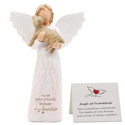 BEARAE Dog Memorial Gifts for Loss of Dog, Pet Loss Sympathy Gift, Pet Remembrance Bereavement Figurine Gifts - Brown Puppy