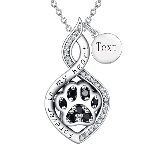 Butterfly/Dragonfly/Pet Paw/Tree of Life/Maple Leaf/Cross Urn Necklace for Ashes 925 Sterling Silver Cremation Pendant Jewelry Gifts for Women Mom - color: Pet （Custom）