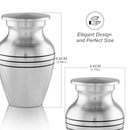 Small Urns for Human Ashes，Aluminium Mini Urns，Lightweight Keepsake Urns with Bag and Case