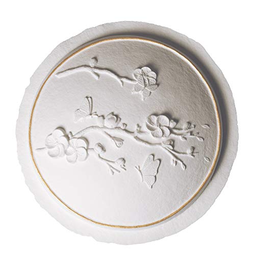 Biodegradable Urn for Human Ashes (Orchard Butterfly) Water Burial, Floats in Water, for Cremation, Ocean Scattering Urn for Ashes, Earth Memorials, Adult Large W-306 - color: Orchard Butterfly With Gold Band