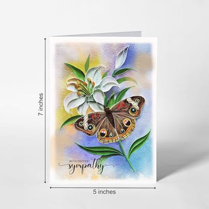 Buffterly Sympathy Quilling Card, Animal Sympathy, Thinking Of You for All Occassions, Animal Quill Card for Him, Her, Friend (Buffterly) - color: Buffterly Sympathy