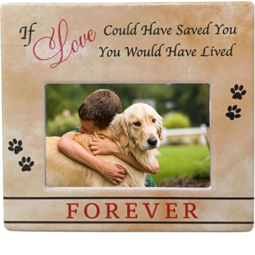 Pet Memorial Picture Frame for Loss of Dog – “If Love Could Have Saved You” Sympathy Gift for Dog Loss – Memorial Gift – Remembrance Frame Holds 4x6 Photo – In Loving Memory of Beloved Furbaby - size: Not Customized