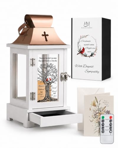 Memorial Lantern with Drawer for Keepsakes, Bereavement Sympathy Gifts for Loss of Loved One Mother Father, Sympathy Lantern Funeral Gifts in Memory of Loved One - color: Those We Love