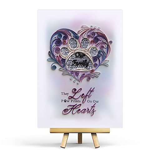 Pet Memory Card, Pet Loss Sympathy Memorial Card, Animal Loss Sympathy Card, Thinking Of You Card, Condolence Quilling Card for Him, Her, Friend and Love (Pet Loss Paw Prints) - color: Pet Loss Paw Prints