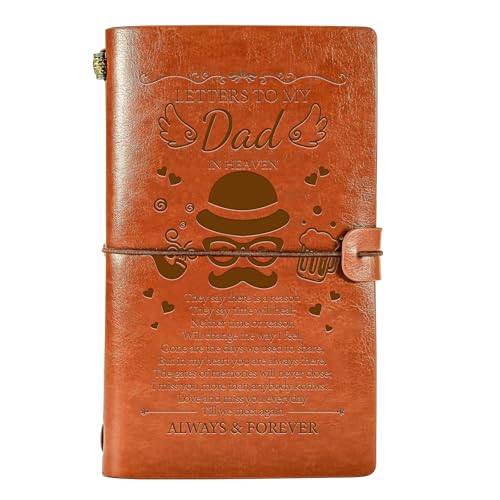 Memorial Gifts for Loss of Father 136 Page Refillable Leather Journal Gift