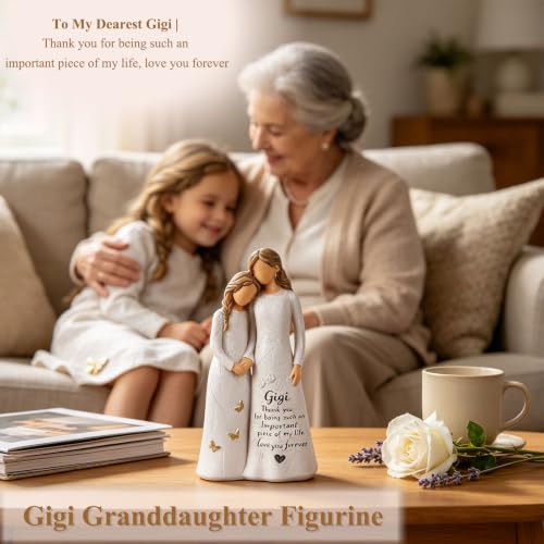 NAN ZAI NAN FANG Gifts for Gigi, Grandma Birthday Gifts from Granddaughter | 5.5" Resin Hand-Painted Angel Figurine for Nana Grandma,Sentimental Gigi Gift for Mother's Day,Christmas,Grandparents Day - style: GiGi