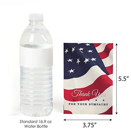 Big Dot of Happiness American Flag - Sympathy Thank You Note Cards (8 count)