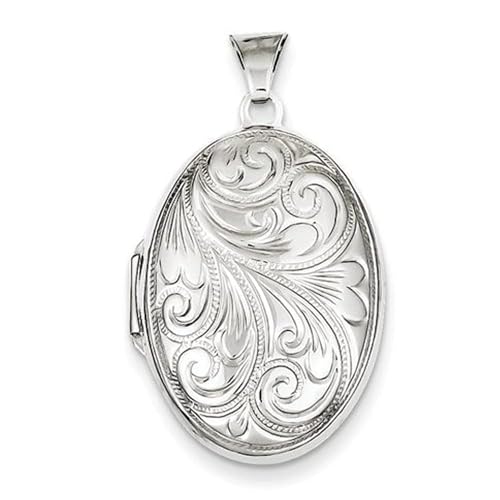 PicturesOnGold.com Oval Picture Locket in Silver - 3/4 x 1 inch - Includes 18 inch Chain - style: Locket + 2 Photo