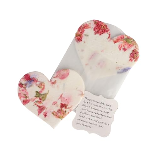 12 Favor Set, Pink Heart Gift Wrap Tags with Wildflower Seeds | Writable Gift Wrap Tags for Baby Showers, Wedding Gifts, Mom's Birthday Present, Party Favors, DIY Crafts, & Life Events - color: Pink Heart, size: 12 Count