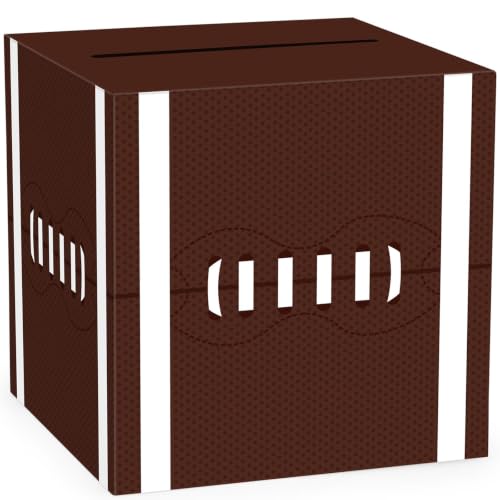 Hxezoc Football Card Box Sports Party Favors Post Box Cardboard Receiving Money Holder for Football Theme Wedding Reception, Baby Showers, Anniversary, Birthday Party, Table Centerpiece Decorations - style: Football