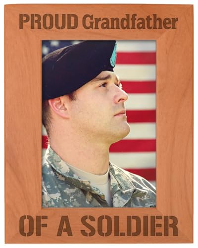 ThisWear Proud Grandfather of a Soldier Wood Frame - Portrait 5x7 - color: Grandfather, size: 5x7 Photo - Portrait