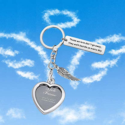 AKTAP Photo Frame Keychain Memorial Gifts Those We Love Don't Go Away Picture Frame Keyring - color: Photo Heart Keychain