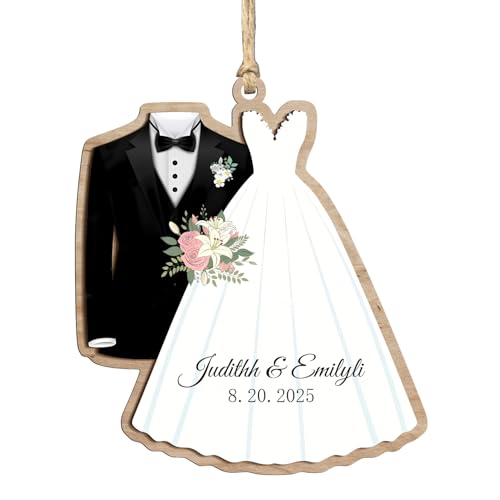 Personalized Mr and Mrs Ornament 2025 Our First Christmas Married Bride and Groom Ornaments Just Married 1st Year Hanging Decor Bridal Shower Gift Marriage Wedding Gifts for Couples Newlyweds - color: Mr and Mrs Ornament