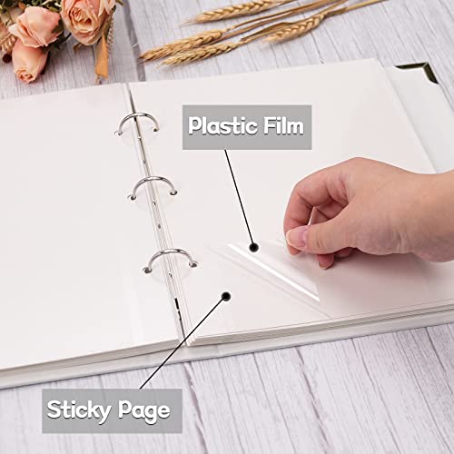 Vienrose 3 Rings Self Adhesive Photo Album 20 Sheets/40 Pages Blue | Hardcover, DIY Scrapbooking Kit, Paper Scrapbook, 12 x 12 inch, Lover Friends Kids Wedding - color: Blue, size: 12'' x12''40Pages