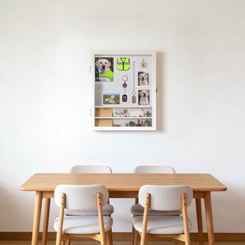 Muzilife 16x20 Shadow Box Wood Picture Frame with Shelves, 2.83 Deep, White - color: White, size: 16"x20" with Shlef