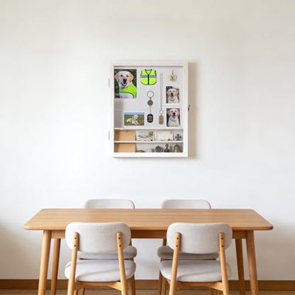 Muzilife 16x20 Shadow Box Wood Picture Frame with Shelves, 2.83 Deep, White - color: White, size: 16"x20" with Shlef