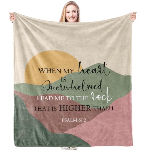HIWX Boho Christian Bible Verse Throw Blanket 50x60 the Rock - color: The Rock 1, size: 50“L x 60”W