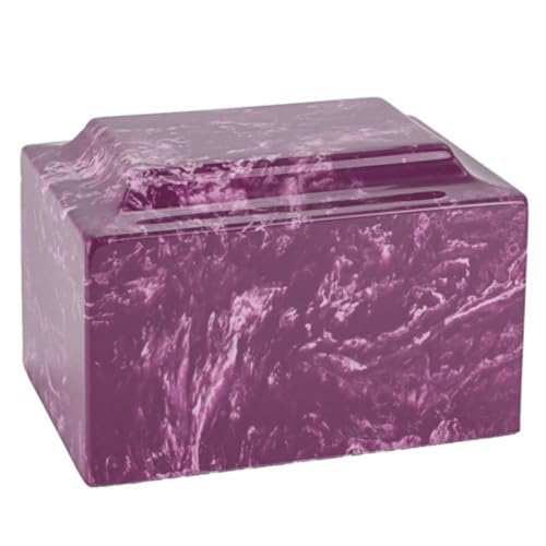Amethyst Classic Cultured Marble by Mackenzie Vault for Silverlight Urns, Purple Cremation Urn for Ashes, Adult Sized, Ground Burial, Home Memorial, and Funeral Service - color: Amethyst