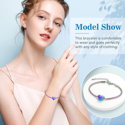 Imrsanl Heart Urn Bracelet for Ashes Cremation Jewelry for Women - color: Colorful