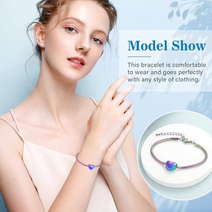 Imrsanl Heart Urn Bracelet for Ashes Cremation Jewelry for Women - color: Colorful