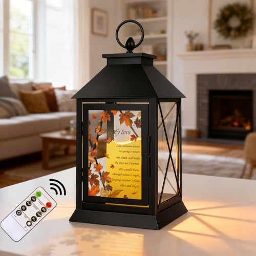 Memorial Candle Lantern with Flickering LED Candle and Remote Control Bereavement Sympathy Gifts in Memory for Loss of Partner Remembrance Gift (Partner) - color: Partner