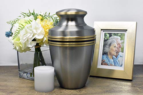 Revere Pewter Adult Cremation Urn - Modern Accents - Silver - Momentful Life