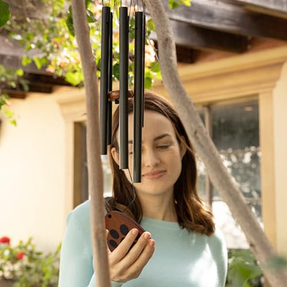 Dog Memorial Wind Chime 28" with Comforting Pet Loss eBook- Pet Memorial Gifts-Loss of Dog Sympathy Gift-Dogs Wind Chimes, Remembrance Gift - color: Brown Teardrop