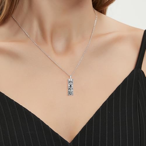 Flower Cute Animal Sterling Silver Pendant Urn Ashes Necklace for Women BF0709 - color: C *Celtic Trinity