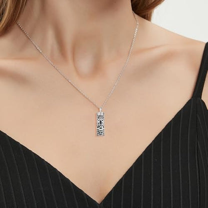 Flower Cute Animal Sterling Silver Pendant Urn Ashes Necklace for Women BF0709 - color: C *Celtic Trinity
