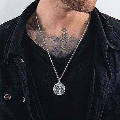 Aniu S925 Sterling Silver Urn Necklace Cremation Jewelry for Ashes - color: Compass