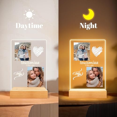 LOUISMIAA Custom Picture Frames Night Light,Personalized Photo Frame,Customized Picture Frame,Personalized Anniversary Birthday Valentine's Day Gifts for Women Men Same Day Shiping - color: Style 8