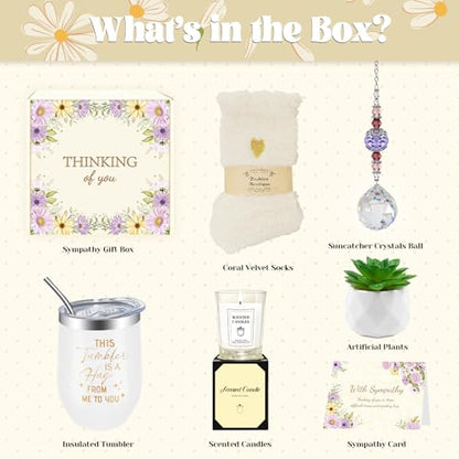Sympathy Gift Baskets, Sympathy Gifts for Loss of Loved One, Dad, Mom, Husband, Friend, Grief Condolences Bereavement Gift Ideas, Grief Basket for Women, Sorry for Your Loss Care Package