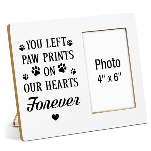 Pet Memorial Gift Photo Frame, Dog Memorial Gifts for Loss of Dog, Sympathy Gifts for Dogs, Cat Pet Bereavement Remembrance Gift Wooden Picture Frames, Photo 4 x 6 Inches