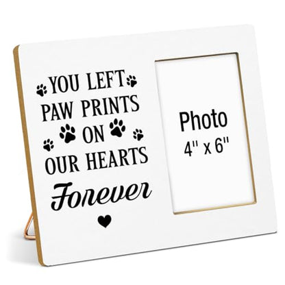 Pet Memorial Gift Photo Frame, Dog Memorial Gifts for Loss of Dog, Sympathy Gifts for Dogs, Cat Pet Bereavement Remembrance Gift Wooden Picture Frames, Photo 4 x 6 Inches