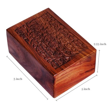 Wooden Urn for Human & Pet Ashes - Decorative Keepsake Burial Box - Extra Small (Style5, 5 x 3 x 2.25 inch) - size: X-Small
