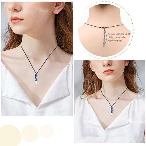 Oinsi Clear Glass Tube Cremation Urn Jewelry Ashes Holder Necklace Keepsake Memorial Pendant Including Box/Fill Kits - color: Blue (Angel wing)