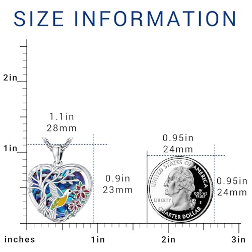 Picture Locket Necklace for Women Men Rose 14K Real Gold 925 Sterling Silver Jewelry Heart Locket Necklace that Holds Pictures Tree of Life Viking Wolf Celtic Knot St Christopher St Michael Pendant - color: H-Heart Locket-hummingbird