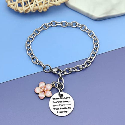 DlaeKua Bereavement Gift Bracelet Sympathy Gift for Loss of Mother Father Memorial Gifts for Loss of Husband Sister Remembrance Gifts - color: silver