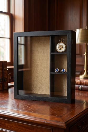 Extra Deep Shadow Box Frame 14x16, Depth 6in Shadow Boxes Display Cases, for Flowers Bouquet Wedding Picture Photo and Keepsake (Black) - color: Black