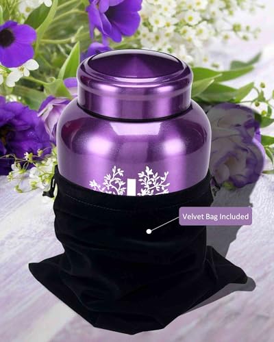 Cremation Urns for Human Ashes Adult - Female Man Women Male | Burial Funeral Keepsake Urn Large up to 180 lbs - color: Purple
