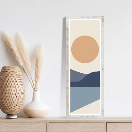 Hongkee 12x36 Picture Frame Set of 2, Collage Twelve 4x6 with Mat, Glass - color: Distressed White, size: 12x36 in matted to 12-4x6