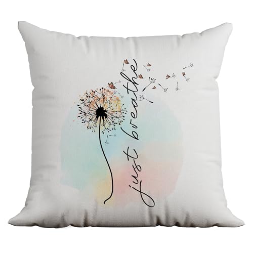 Inspirational Pillow Covers 18x18,just Breathe Pillow Cover,Positive Quotes Pillow Covers,Meditation Gifts,Inspirational Gifts for Women - color: Motivational-pillow Covers-08